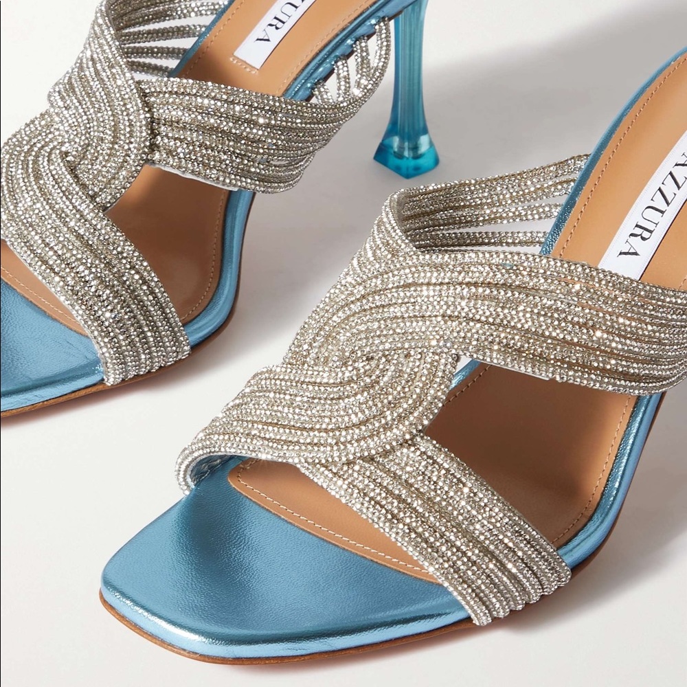 New Aquazzura Gatsby Mule 75mm sandals 37 $1,195 - Picture 3 of 16